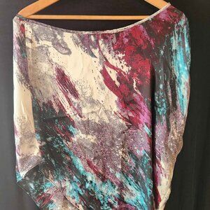 Bisou Bisou Michele Bohbot Painted Single Sleeve Top Large